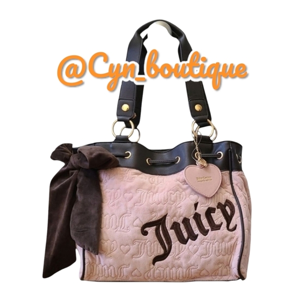 🔹️Juicy Couture 🔹️Vintage Dreams Tote Daydreamer dusty blush amd chocolate 💕 - Picture 1 of 8